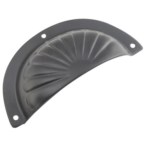 Tradco TRA9560 Drawer Pull Sheet Brass Fluted Matt Black L97xh40mm