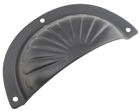 TRADCO DRAWER PULL SHEET BRASS FLUTED MATT BLACK L97XH40MM