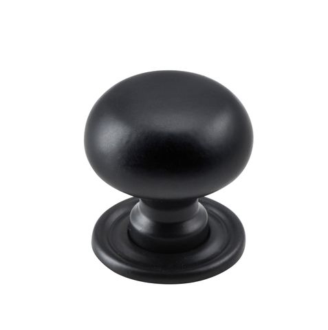TRADCO CUPBOARD KNOB CLASSIC MATT BLACK D25XP28MM