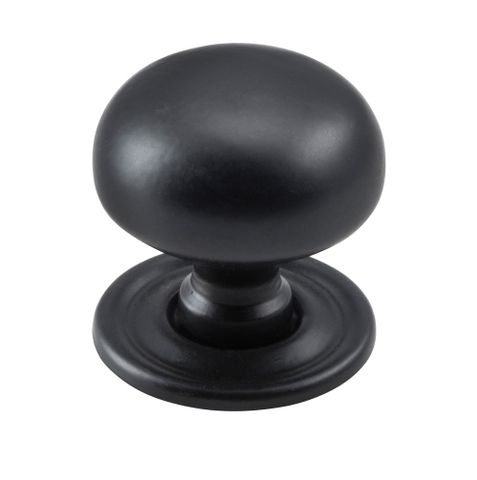 Tradco TRA9564 Cupboard Knob Classic Matt Black D32xp32mm