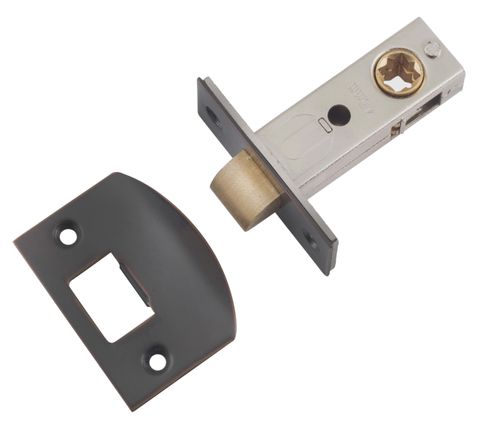 TRADCO TUBE LATCH SPLT CAM 'D' STRIKE ANTQ COPPER BSET 45MM