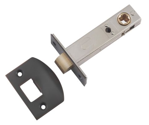 TRADCO TUBE LATCH SPLT CAM 'D' STRIKE ANTQ COPPER BSET 70MM