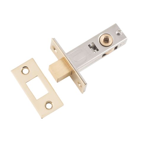 Tradco TRA9588 Privacy Bolt Polished Brass Backset 45mm