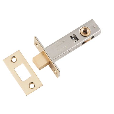 Tradco TRA9589 Privacy Bolt Polished Brass Backset 60mm