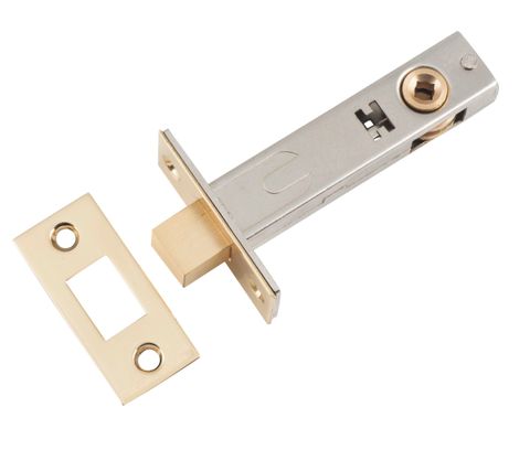 TRADCO PRIVACY BOLT POLISHED BRASS BACKSET 70MM
