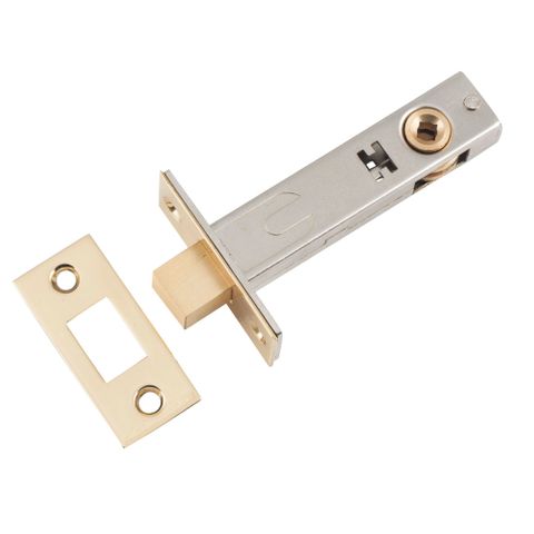 Tradco TRA9590 Privacy Bolt Polished Brass Backset 70mm