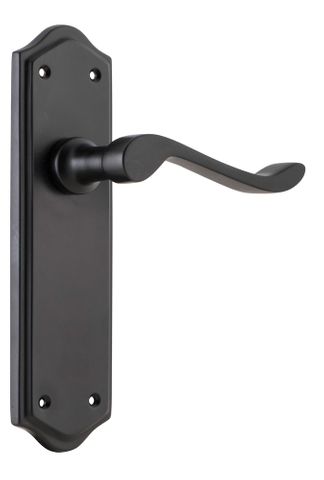 Tradco TRA9614 Door Lever Henley Latch Pair Matt Black