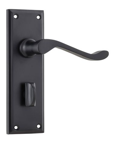 TRADCO DOOR LEVER CAMDEN PRIVACY PAIR MATT BLACK