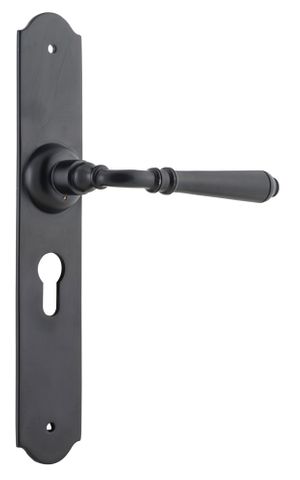 Tradco TRA9620E Door Lever Reims Euro Pair Matt Black H240xw43xp70mm