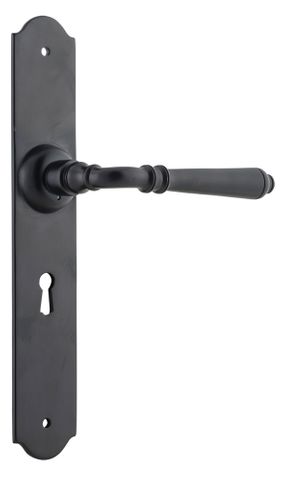 Tradco TRA9621 Door Lever Reims Lock Pair Matt Black H240xw43xp70mm