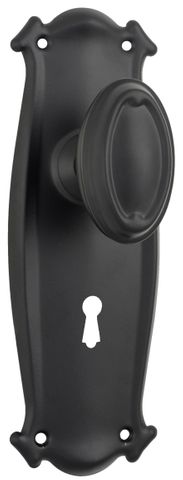 TRADCO DOOR KNOB BUNGALOW LOCK PAIR MATT BLACK
