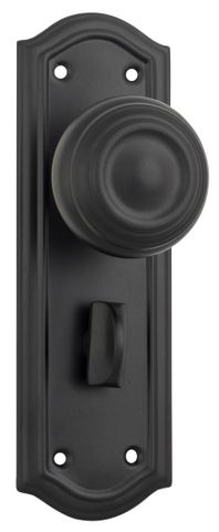 TRADCO DOOR KNOB KENSINGTON PRIVACY PAIR MATT BLACK