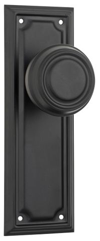 TRADCO DOOR KNOB EDWARDIAN LATCH PAIR MATT BLACK