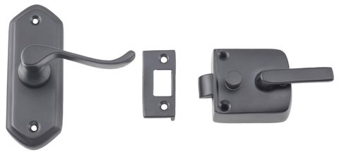TRADCO SCREEN DOOR LATCH RH EXTERNAL MATT BLACK P40MM