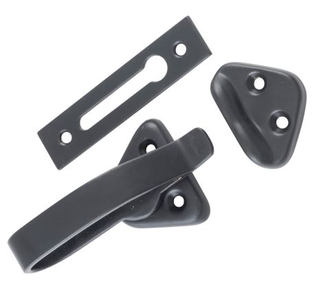 TRADCO HOPPER WINDOW FASTENER MATT BLACK L74XW39XP31MM