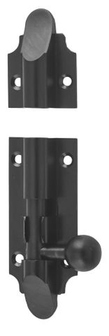 Tradco TRA9659 Barrel Bolt Victorian Matt Black L75xw32mm Bolt 9mm