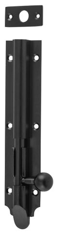 Tradco TRA9663 Barrel Bolt Victorian Long Throw Matt Blackthrow 30mm