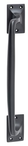 Tradco TRA9672 Pull Handle Classic Offset Matt Black H305xw42xp60mm