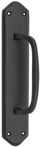 TRADCO PULL HANDLE OFFSET BACKPLATE MATT BLACK