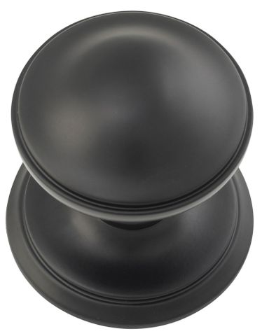Tradco TRA9679 Centre Door Knob Classic Round Matt Black 85mm