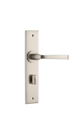 Door TRA14788P85 Lever Annecy Chamfered Priv Sn Ctc85mm H240xw50xp65mm