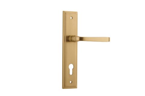 Door TRA15244E85 Lvr Annecy Stepped Euro B/Brass Ctc85mm H240xw50xp65mm