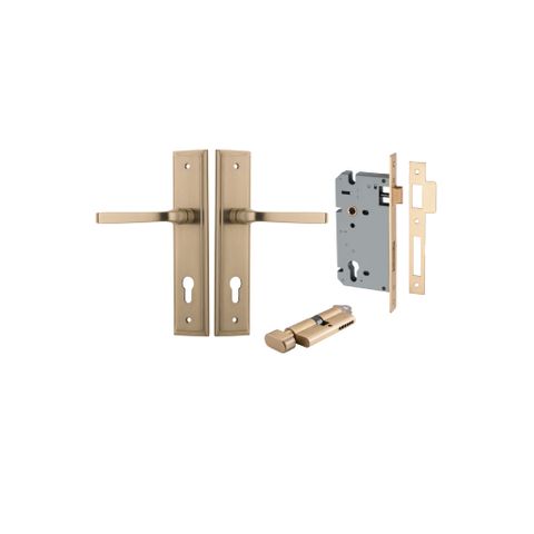 Dr TRA15244KENTR60KT Lvr Annecy Stepped Euro B/Brass H240XW50XP65 Entr Kit