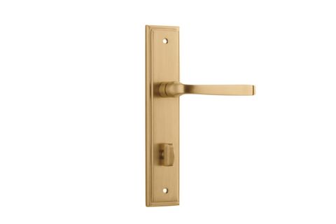 Door TRA15244P85 Lvr Annecy Stepped Priv B/Brass Ctc85mm H240xw50xp65mm