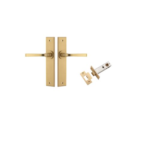 Iver TRA15288KPASS60 Door Lever Annecy Chamfered Brushed Brass Passage Kit