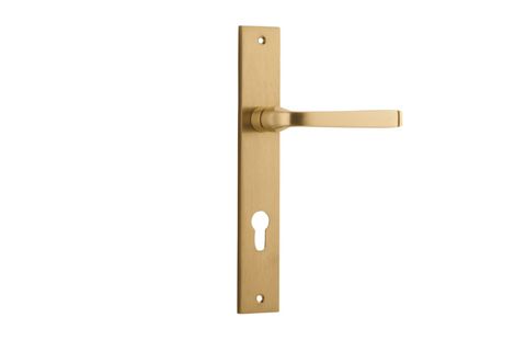 Door TRA15708E85 Lever Annecy Rect Euro B/Brass Ctc85mm H240xw38xp65mm