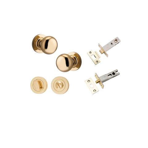 Iver Cambridge Round Rose Privacy Knob Kit W/ Latch & Separate Privacy Turn