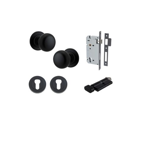 Iver TRA0203KENTR60KT Cambridge Knob Euro Round Rose Entry Kit Cyl/Turn MB