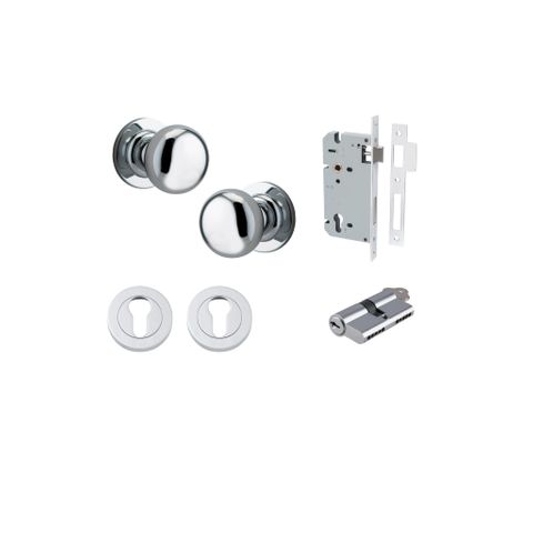 Iver TRA0204KENTR60KK Cambridge Knob Euro Round Rose Entry Kit Cyl/Cyl PC