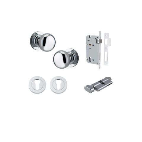 Iver TRA0204KENTR60KT Cambridge Knob Euro Round Rose Entry Kit Cyl/Turn PC