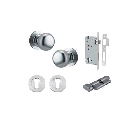 Iver TRA0205KENTR60KT Cambridge Knob Euro Round Rose Entry Kit Cyl/Turn Bc