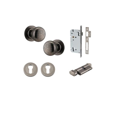 Iver TRA0207KENTR60KT Cambridge Knob Euro Round Rose Entry Kit Cyl/Turn Dn