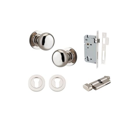 Iver TRA0208KENTR60KT Cambridge Knob Euro Round Rose Entry Kit Cyl/Turn Pn