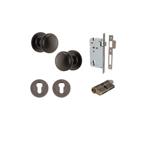 Iver TRA0211KENTR60KK Paddington Knob Euro Round Rose Entry Kit Cyl/Cyl SB