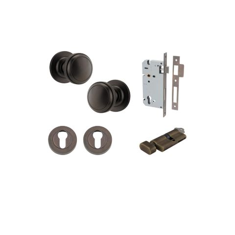 Iver TRA0211KENTR60KT Paddington Knob Euro Round Rose Entry Kit Cyl/Turn SB