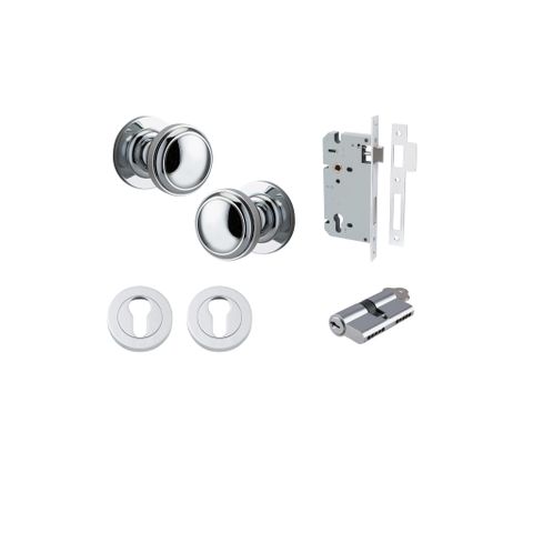 Iver TRA0214KENTR60KK Paddington Knob Euro Round Rose Entry Kit Cyl/Cyl PC