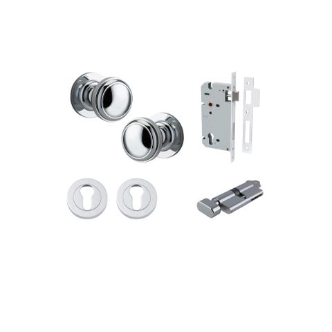 Iver TRA0214KENTR60KT Paddington Knob Euro Round Rose Entry Kit Cyl/Turn PC