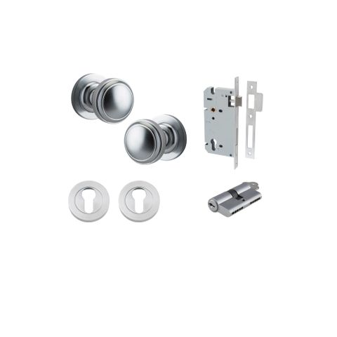 Iver TRA0215KENTR60KK Paddington Knob Euro Round Rose Entry Kit Cyl/Cyl Bc