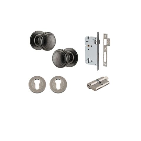 Iver TRA0217KENTR60KK Paddington Knob Euro Round Rose Entry Kit Cyl/Cyl Dn