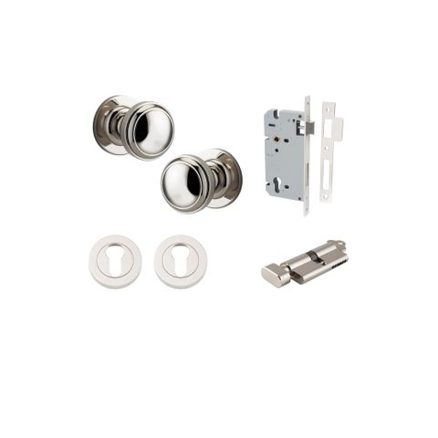 Iver TRA0218KENTR60KT Paddington Knob Euro Round Rose Entry Kit Cyl/Turn Pn