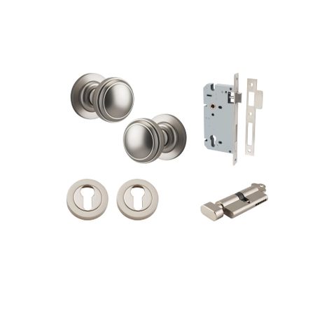 Iver TRA0219KENTR60KT Paddington Knob Euro Round Rose Entry Kit Cyl/Turn SN