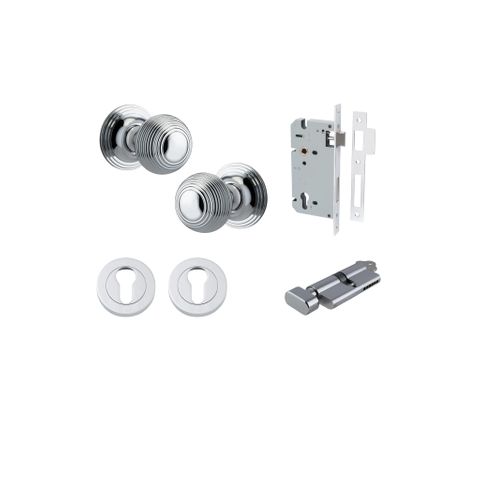 Iver TRA0224KENTR60KT Guildford Knob Euro Round Rose Entry Kit Cyl/Turn PC
