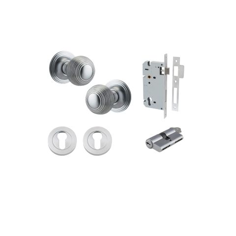 Iver TRA0225KENTR60KK Guildford Knob Euro Round Rose Entry Kit Cyl/Cyl Bc