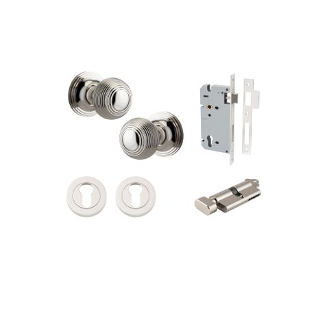 Iver TRA0228KENTR60KT Guildford Knob Euro Round Rose Entry Kit Cyl/Turn Pn