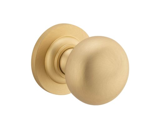 Iver TRA0252 0252 Cambridge Door Knob Round Rose Pair C/Fix Bb