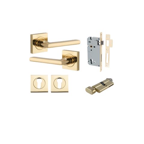 Iver Baltimore Square Rose Entrance Lever Kit (Key/Turn)
